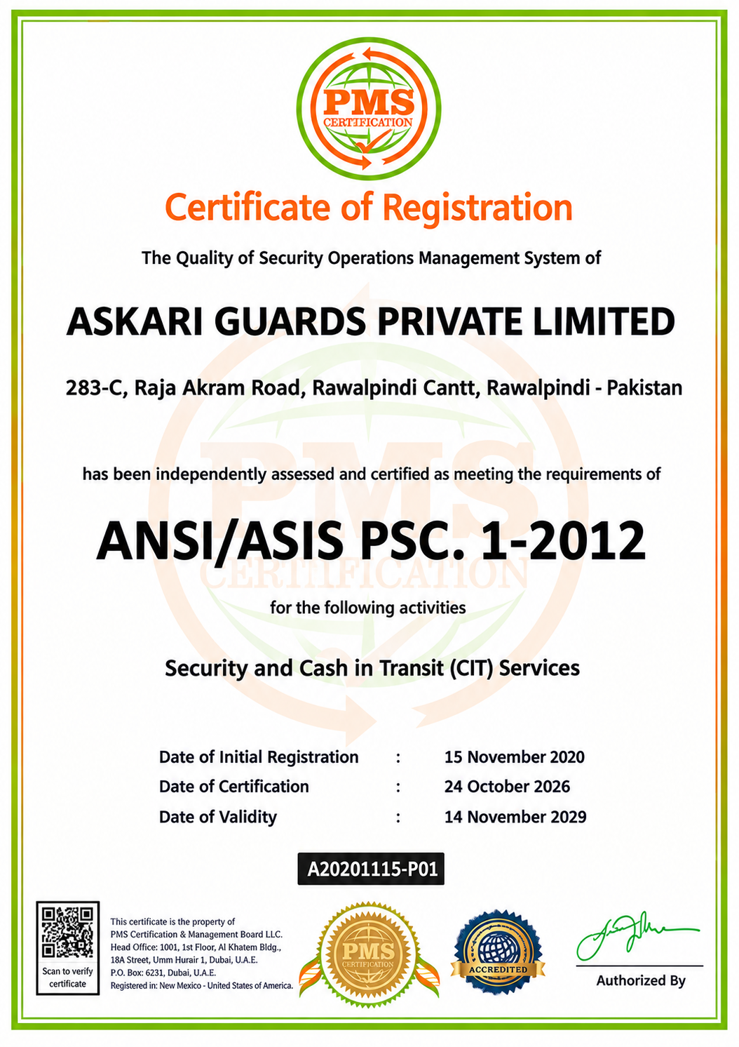ANSI/ASIS PSC.1-2012